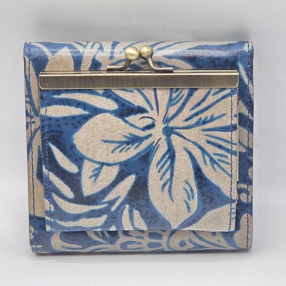 Patricia Nash Reiti Greek Floral Leather Wallet Folding Kisslock RFID Blocking - Picture 8 of 13